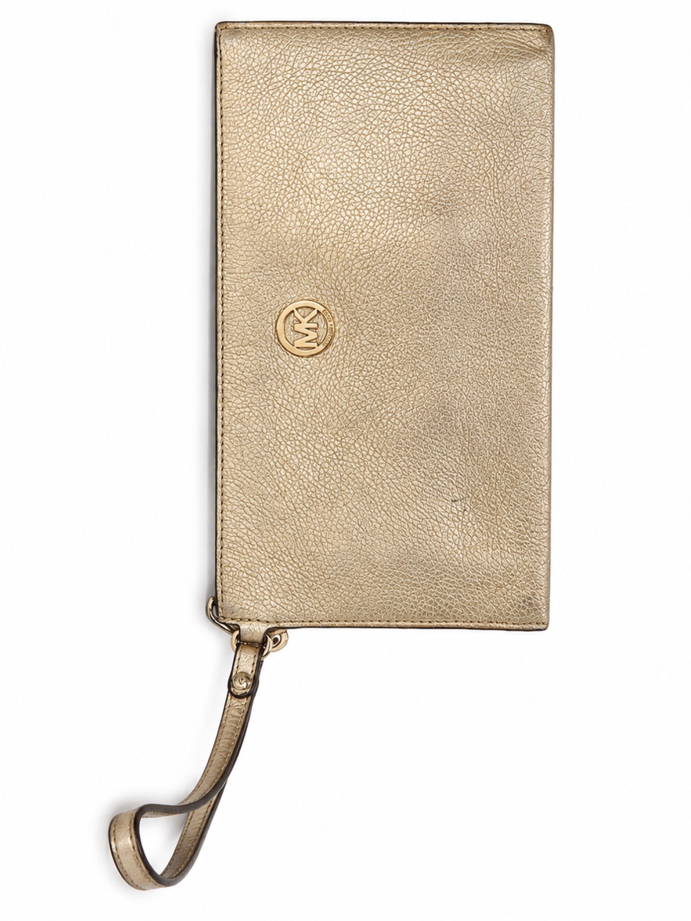 Michael Kors Metallic Gold Leather Wristlet